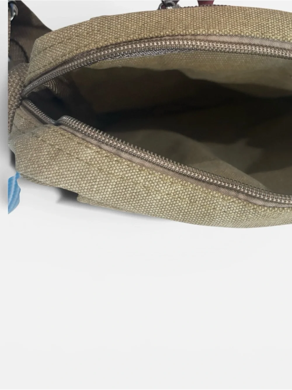 Olive Green Canvas Crossbody Bag Spacious Snap Closure